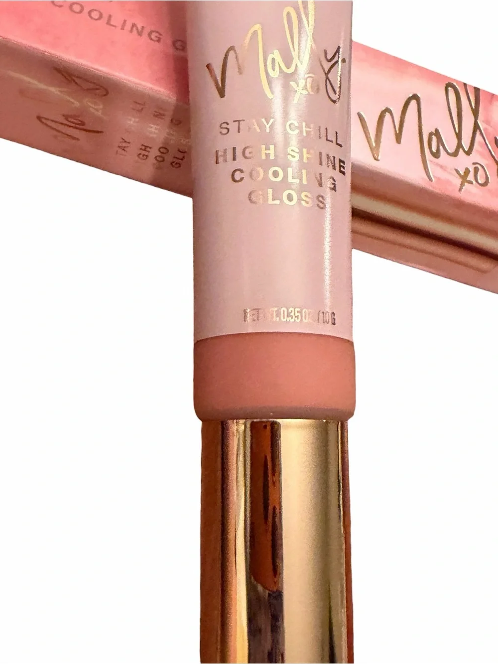 Mally‎ XO Stay Chill High Shine Cooling Lip Gloss MINTY MAUVE .35 oz NEW